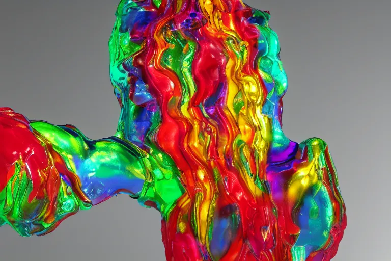 Image similar to Painful pleasures by Lynda Benglis, stunning, high transparency, bubbly, octane render, 4k, 8k