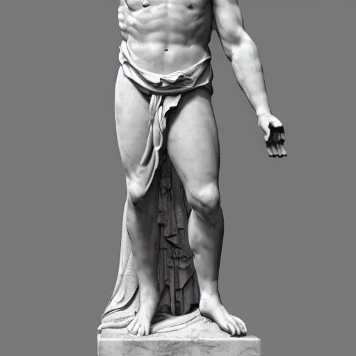 Image similar to peter beardsley as marble statue of ancient roman emperor, created by michelangelo, museum photoshot, 3 d photorealistic render, high resolution, 8 k