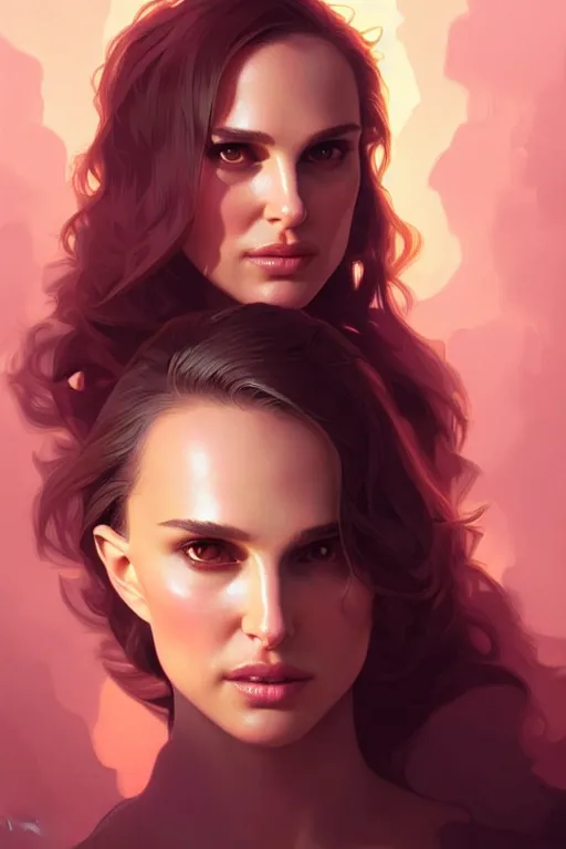 Image similar to Natalie Portman, fantasy, portrait, sharp focus, intricate, elegant, digital painting, artstation, matte, highly detailed, concept art, illustration, ambient lighting, art by ilya kuvshinov, artgerm, Alphonse mucha, and Greg Rutkowski