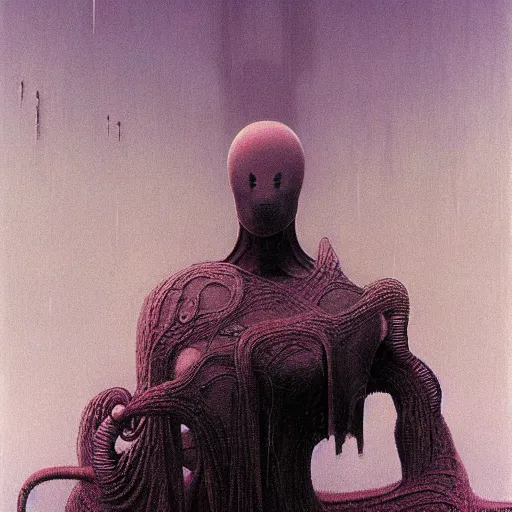 Image similar to cyberpunk by zdzisław beksinski