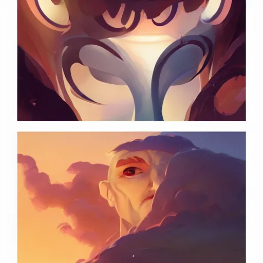 Image similar to face icon stylized minimalist wizard of the coast, loftis, cory behance hd by jesper ejsing, by rhads, makoto shinkai and lois van baarle, ilya kuvshinov, rossdraws global illumination