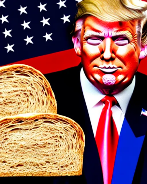 Image similar to donald trump made out of bread