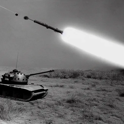 Prompt: a photograph of a dalek firing its laser at a soviet t - 3 4 tank, taken during 1 9 4 4