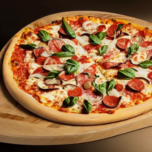 Prompt: Pizza quattro formaggi,promotional,studio lighting,delicious,gourmet