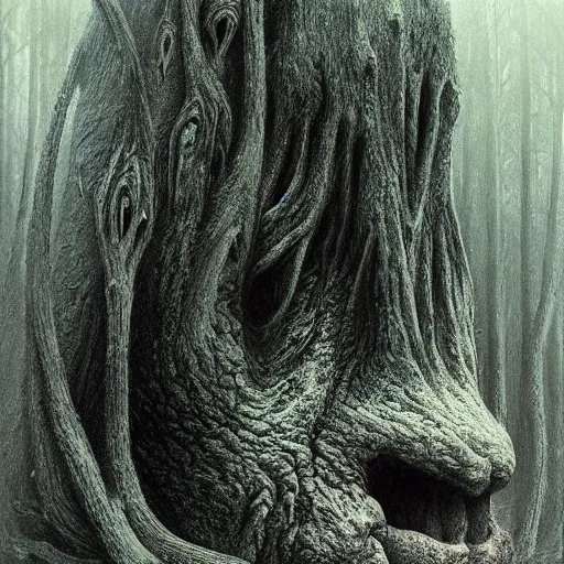 Image similar to forest monster 4k by zdzisław beksiński