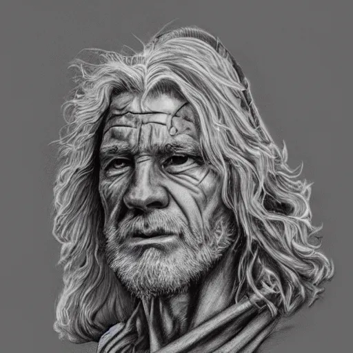 Image similar to adam ondra portrait, lord of the rings gandalf the grey, wizard, drawing
