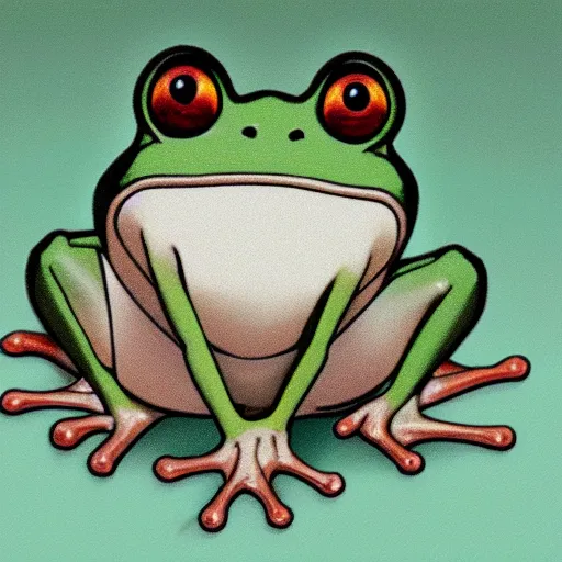 Image similar to anthropomorphic frog by studio ghibli, high detailed face,