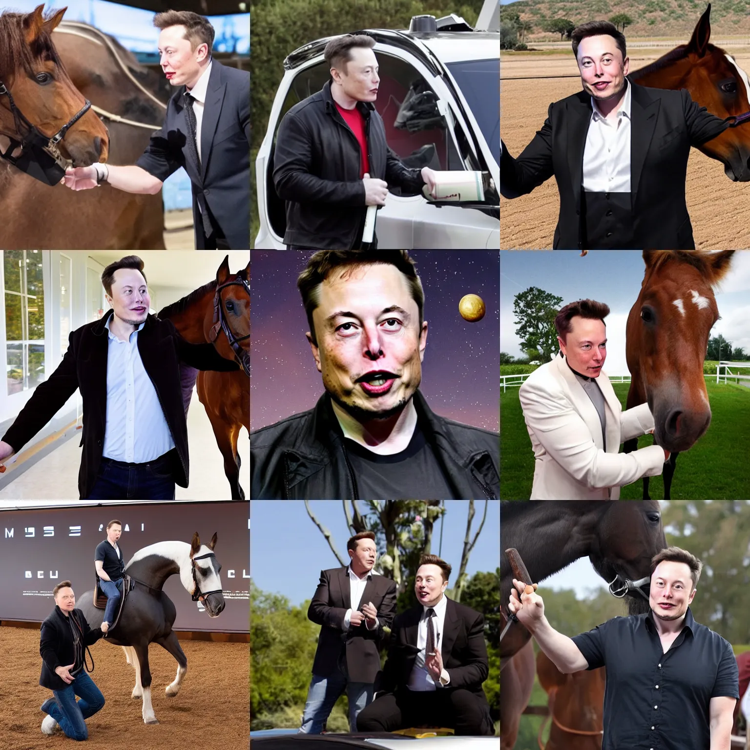 Prompt: elon musk offering you a horse