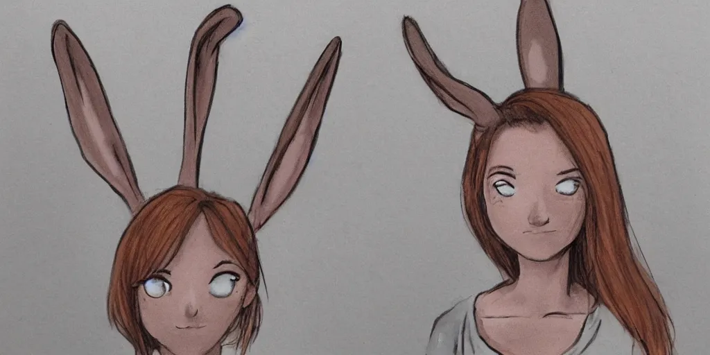 Image similar to women, dark skin, ginger, cartoon, sweatshirt, concept art, concept art, bunny ears,