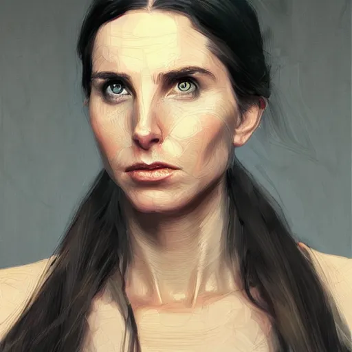 Prompt: A masterpiece portrait of a Female version of Christian Bale from American Psycho. medium shot, intricate, elegant, highly detailed. trending on artstation, digital art, by Stanley Artgerm Lau, WLOP, Rossdraws, James Jean, Andrei Riabovitchev, Marc Simonetti, Yoshitaka Amano