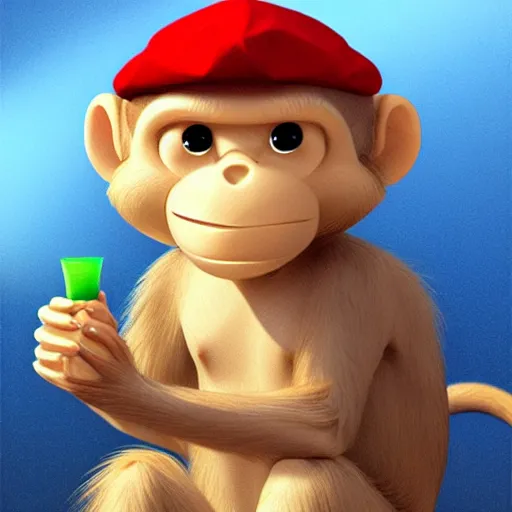 Prompt: monkey with cap and glass nft, opensea, deviant art, artstation