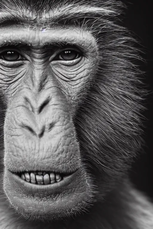 Image similar to photographic portrait of donald trump, monkey man, uhd 8 k fashion photography