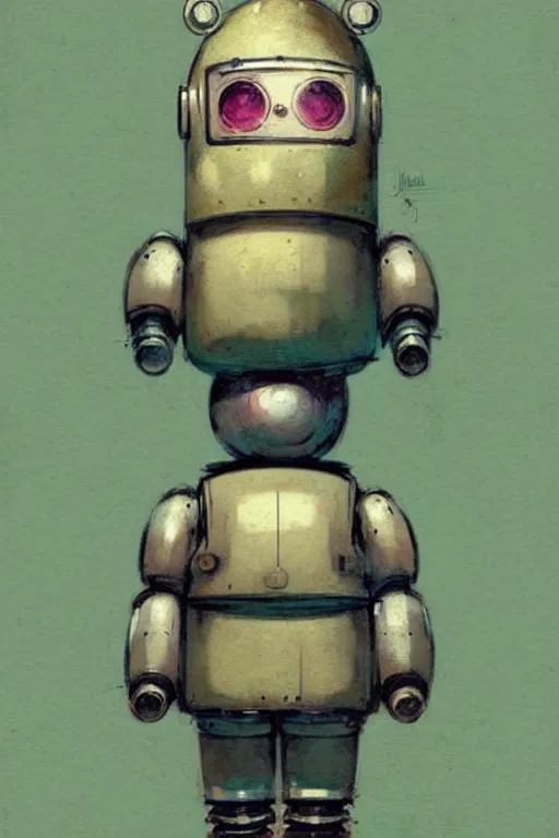 Image similar to ( ( ( ( ( 1 9 5 0 s retro future android robot fat knome. muted colors. childrens layout, ) ) ) ) ) by jean - baptiste monge,!!!!!!!!!!!!!!!!!!!!!!!!!