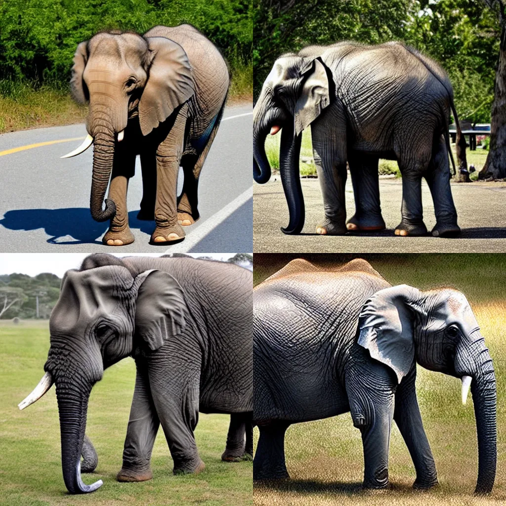 Prompt: disabled elephant