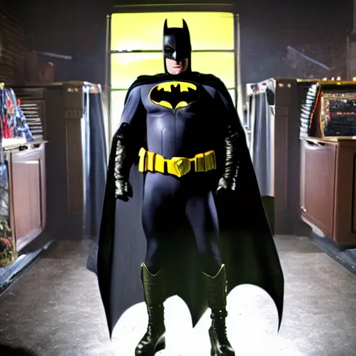 Prompt: Film still of Kevin Smith as Batman in the new Batman movie