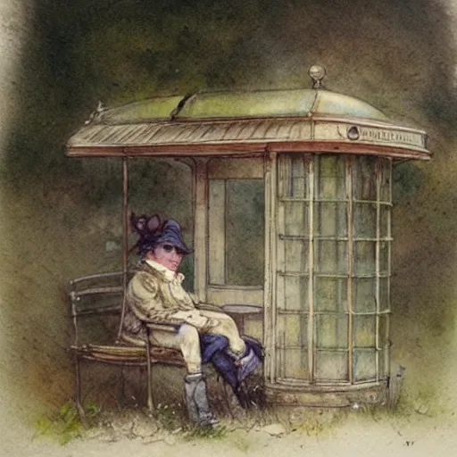 Image similar to (((((2100s bus stop . muted colors.))))) by Jean-Baptiste Monge !!!!!!!!!!!!!!!!!!!!!!!!!!!