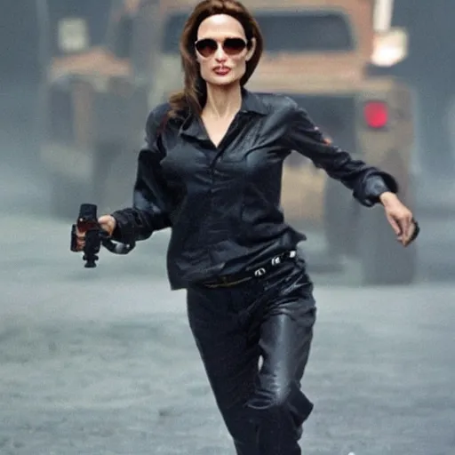 Image similar to angelina jolie as the terminator