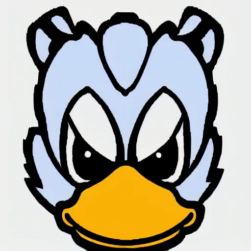 Image similar to twitch chat emote version of a duck, simple white background