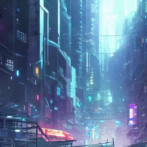 Image similar to an underground cyberpunk city by Makoto Shinkai, empty, epic composition, detailed background