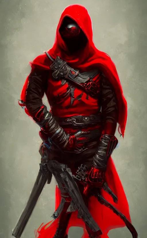 Prompt: elmo as a epic assassin, in a black and red hood, dynamic lighting, fantasy concept art, trending on art station, stunning visuals, creative, cinematic, ultra detailed