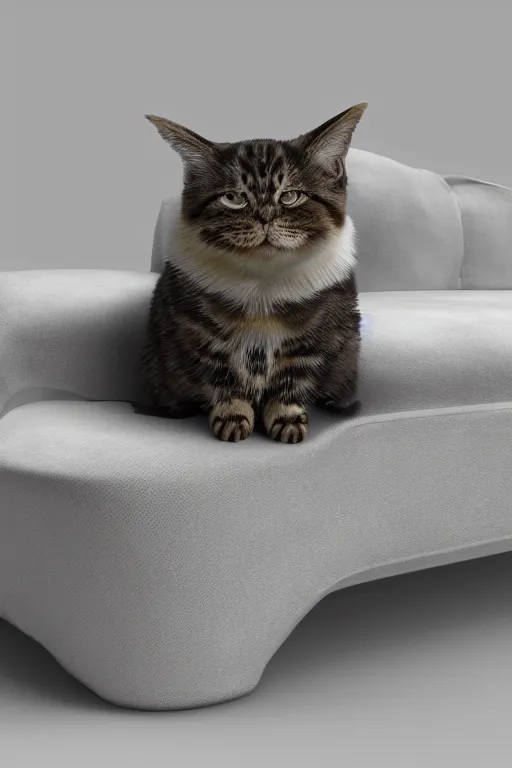 Image similar to crying cat sitting on the sofa, ultra realistic, concept art, intricate details, highly detailed, photorealistic, octane render, 8 k