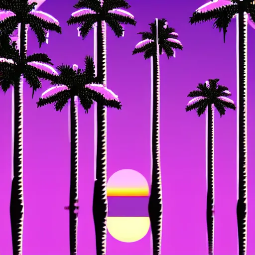 Image similar to retro vaporwave sunset skyline grid palm trees purple and pink bing chilling john cena