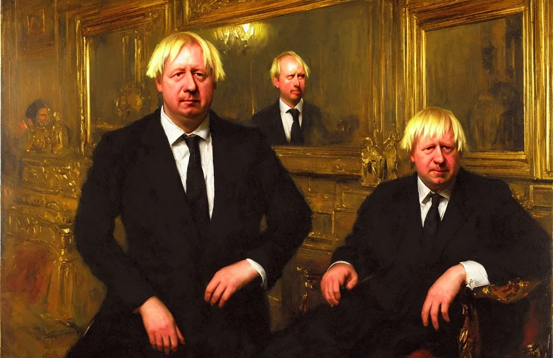 Image similar to portrait of boris!!!!!!!!!!!!!!!!!!!!!!!!!!!, detailed face, detailed painting, detailed no. 1 0 downing street, epic lighting, by ilya repin and phil hale