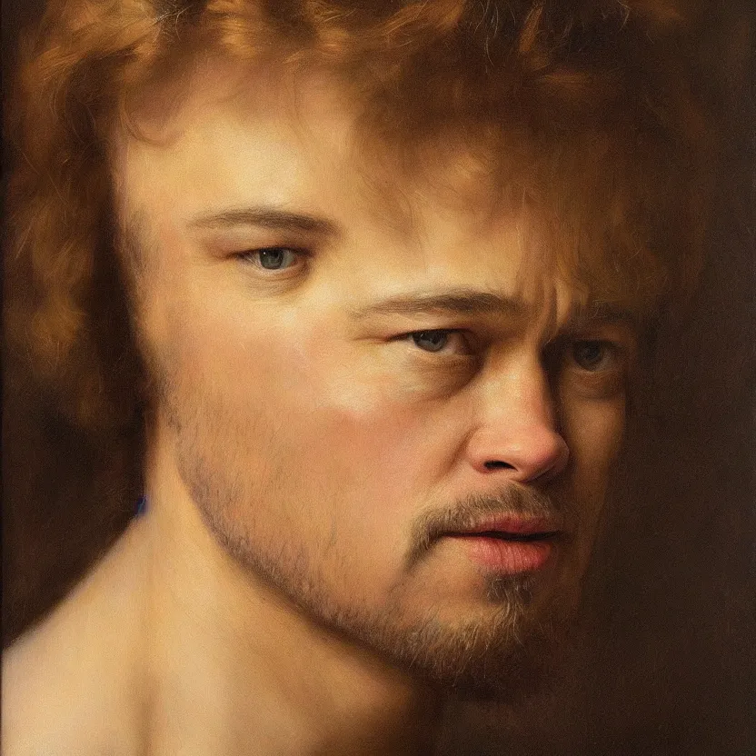 A beautiful portrait of Brad Pitt by Rembrandt van Rijn | Stable ...