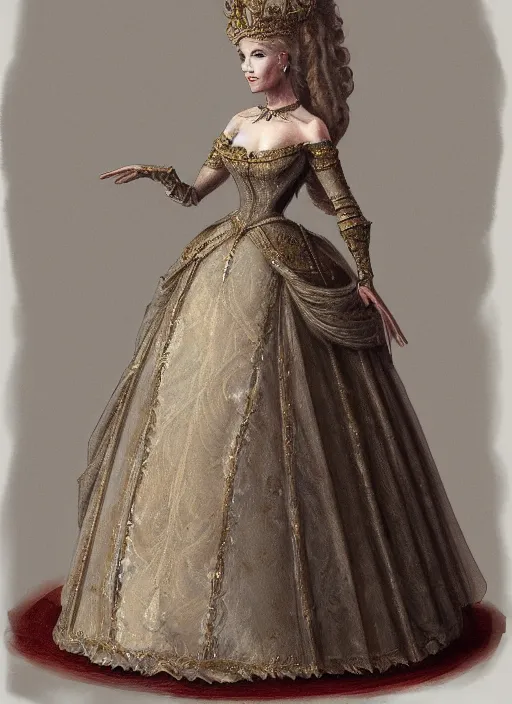 Image similar to detailed full body concept art of a princess in fine clothing, ultra detailed, painterly, micro detail