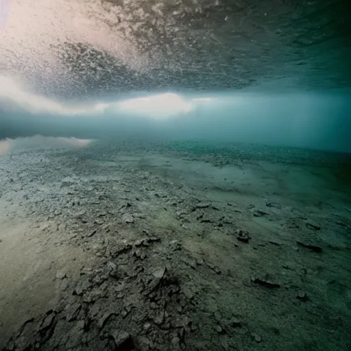 Prompt: an exploding lake in the alps, underwater explosion, national geographic, photography