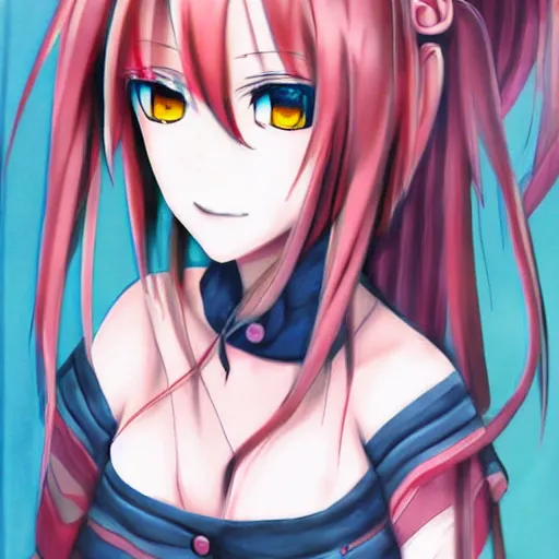 Image similar to anime character called dynty 2 painted in anime style, detailed