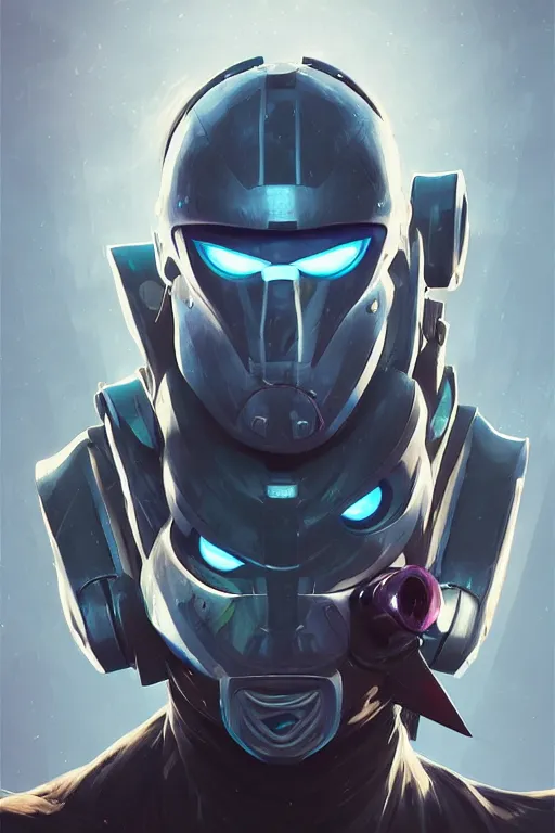 Image similar to epic mask helmet robot ninja portrait stylized as fornite style game design fanart by concept artist gervasio canda, behance hd by jesper ejsing, by rhads, makoto shinkai and lois van baarle, ilya kuvshinov, rossdraws global illumination radiating a glowing aura global illumination ray tracing hdr render in unreal engine 5