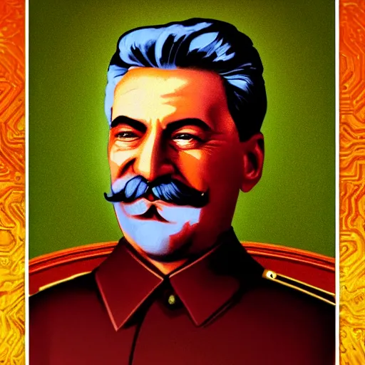 Prompt: portrait of stalin with bitcoin