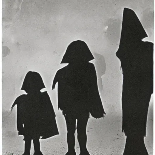 Image similar to spooky photo of shadow monsters, vintage 1 9 3 0 s photo