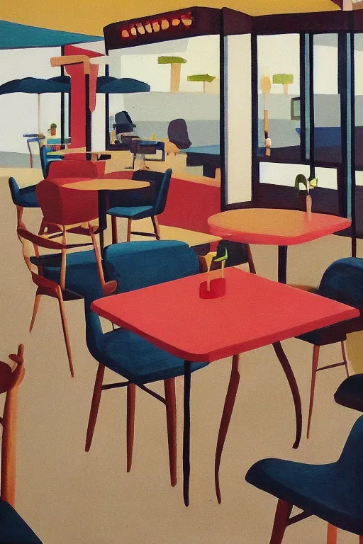 Image similar to mid century modern cafe by julia pinkham artist and bernard simunovic