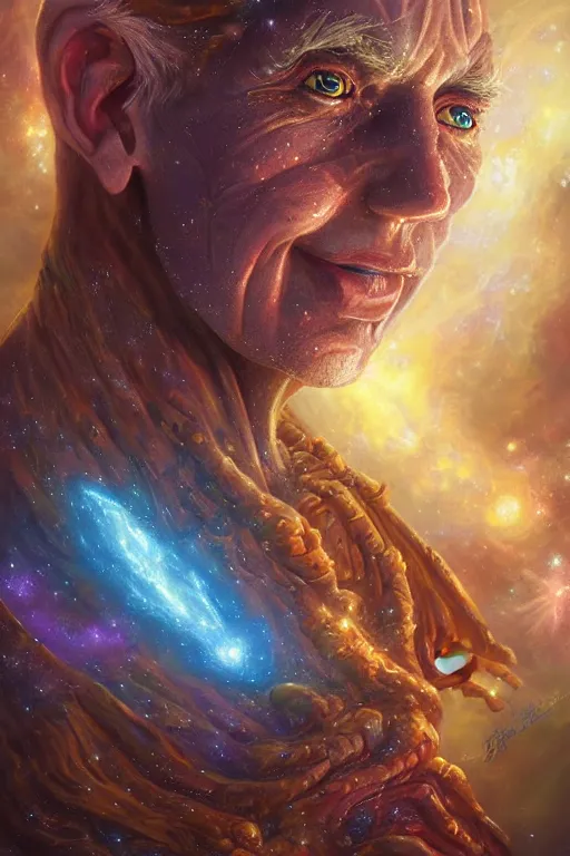 Prompt: beautiful oil painting with high detail of a wise Space ent(Crying Hugely) made of stars and plasma, hybrid from dungeons and dragons and art direction by James Cameron ;by artgerm; wayne reynolds art station; cinematic quality character render; low angle; ultra high quality model; production quality cinema model