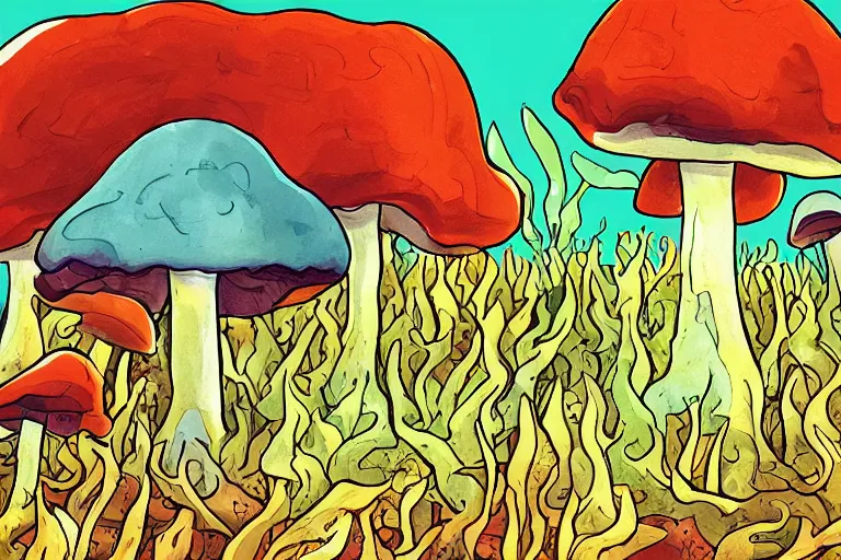 Image similar to a medicine for melancholy : how magic mushrooms can teach us to tell ourselves new stories illustration by steele savage