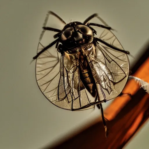 Image similar to a fly trapped in a fan, photography,
