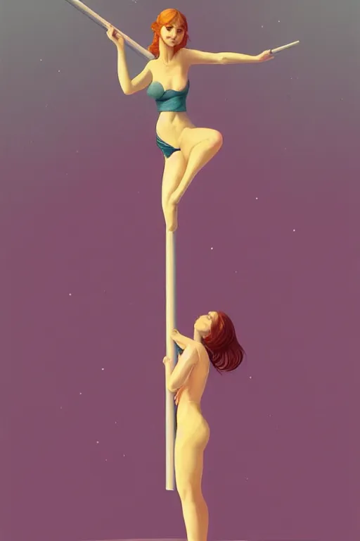 Prompt: A beautiful pole dancing fairie, symmetrical features, cinematic lighting, soft bokeh, fantasy, modern, colourful, highly detailed, digital painting, artstation, deviantart, concept art, sharp focus, illustration, by Edward Hopper and Rene Magritte