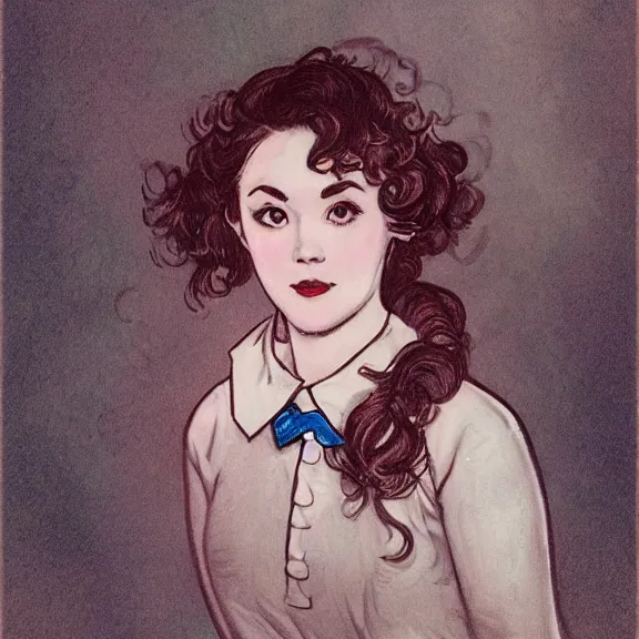 Image similar to a highly detailed portrait in the style of charles dana gibson and in the style of karmen loh. glowing rune of magical power.