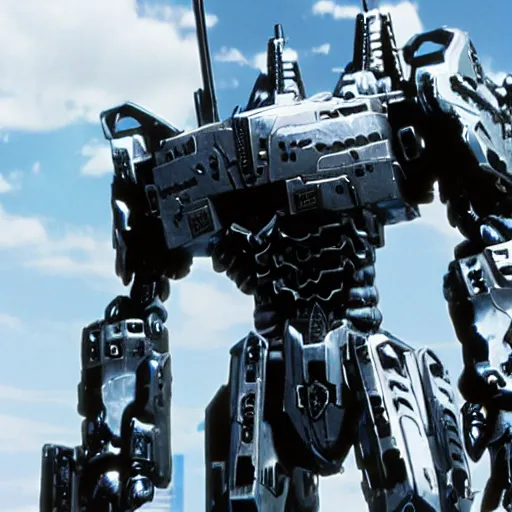 Image similar to cinematic still from westworld and ps 5 armoredcore 6, close shot of slim ornate armored core by fujioka kenki and by mamoru nagano,