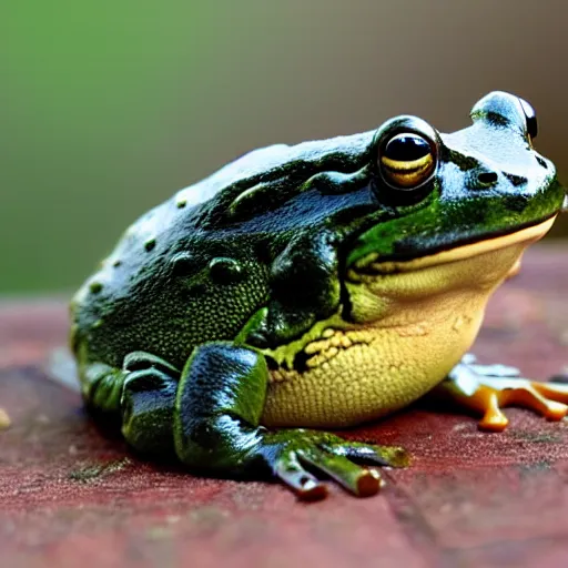 Image similar to a very very fat frog