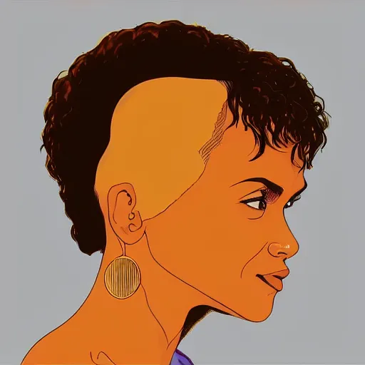 Prompt: “ halle berry retro minimalist portrait by jean giraud, moebius, sharp, smooth face, comic, 8 k ”