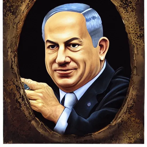 Prompt: ! dream portrait of benjamin netanyahu, vanitas. memento mori