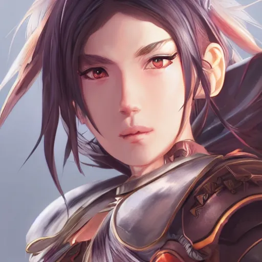 Image similar to a female warrior, character art portrait, anime key visual, official media, illustrated by wlop, extremely detailed, 8 k, trending on artstation, cinematic lighting, beautiful