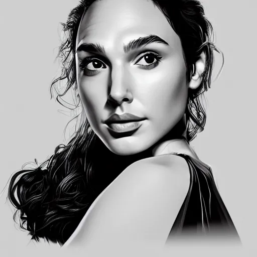 Image similar to a beautiful portrait of gal gadot by Karmen loh and, detailed, proportional, trending on art station, 4k