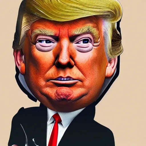 Image similar to donald trump in the art style of studio ghibili