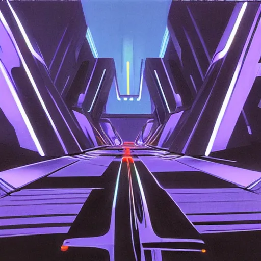 Image similar to Tron by syd mead