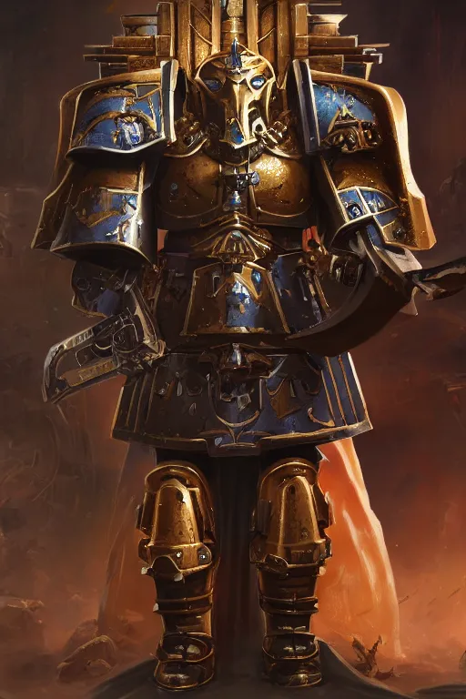 Image similar to armor portrait heros warhammer 4 0 k horus heresy fanart - the primarchs emperor by johannes helgeson animated with vfx concept artist & illustrator global illumination ray tracing hdr fanart arstation zbrush central hardmesh 8 k octane renderer comics stylized