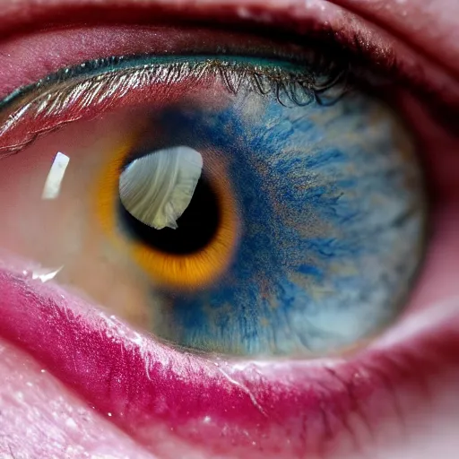 Prompt: beautiful photo, iris human's eye photo, without eye, closeup shot, high resolution, high detail, hyper realistic,